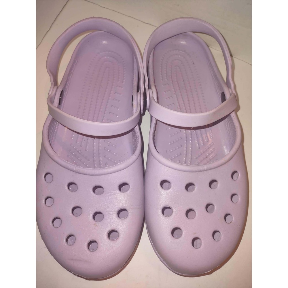 Crocs Karin Mary Jane Clogs Lavender Purple Womens Size 10 Double Strap Sandals